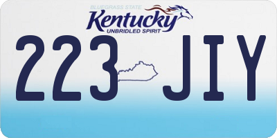 KY license plate 223JIY