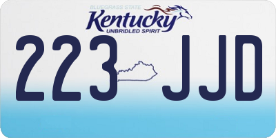 KY license plate 223JJD