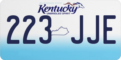 KY license plate 223JJE