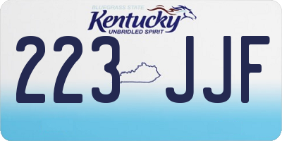 KY license plate 223JJF