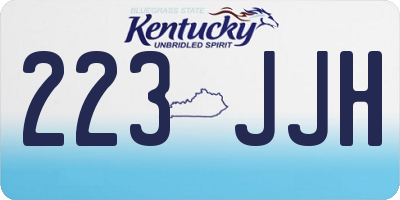 KY license plate 223JJH