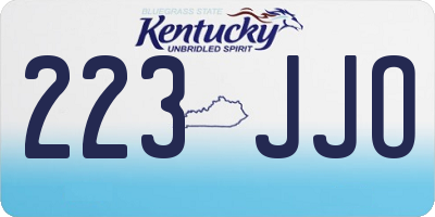 KY license plate 223JJO