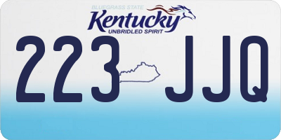 KY license plate 223JJQ
