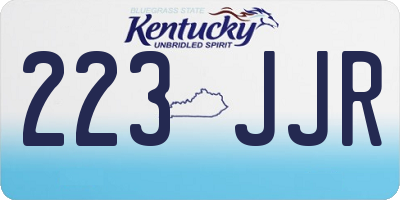 KY license plate 223JJR