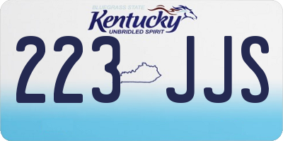 KY license plate 223JJS