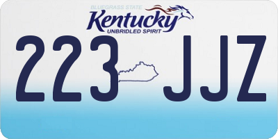 KY license plate 223JJZ