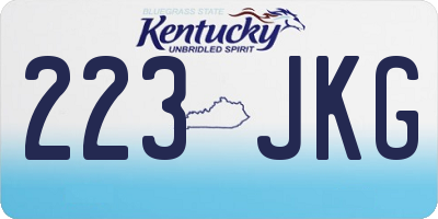 KY license plate 223JKG