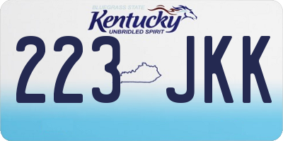 KY license plate 223JKK