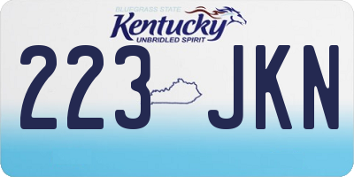 KY license plate 223JKN