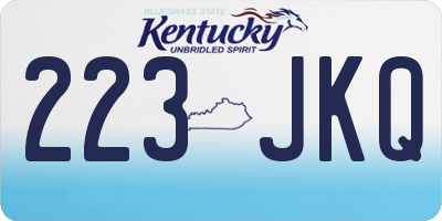 KY license plate 223JKQ
