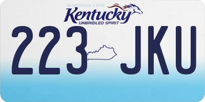 KY license plate 223JKU