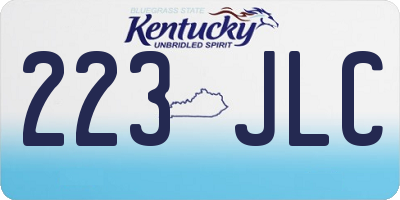 KY license plate 223JLC