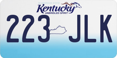 KY license plate 223JLK