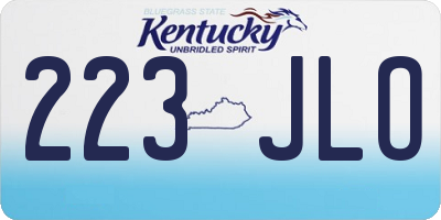 KY license plate 223JLO