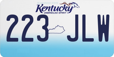 KY license plate 223JLW