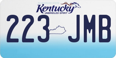 KY license plate 223JMB