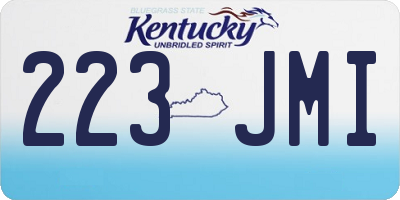 KY license plate 223JMI