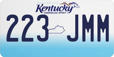 KY license plate 223JMM