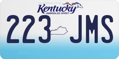 KY license plate 223JMS