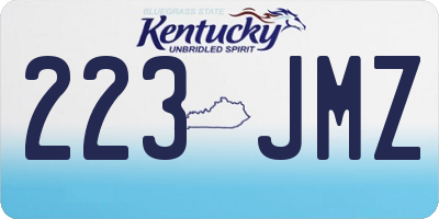 KY license plate 223JMZ