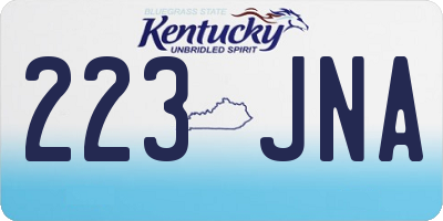 KY license plate 223JNA