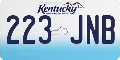KY license plate 223JNB