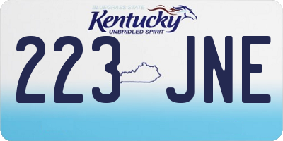 KY license plate 223JNE
