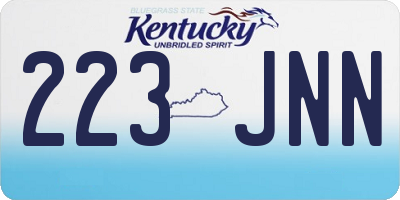 KY license plate 223JNN