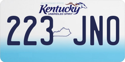 KY license plate 223JNO