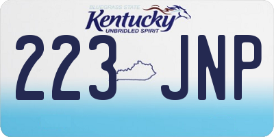 KY license plate 223JNP
