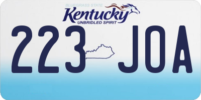 KY license plate 223JOA