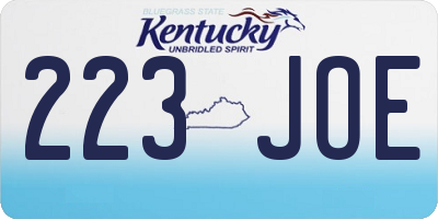 KY license plate 223JOE