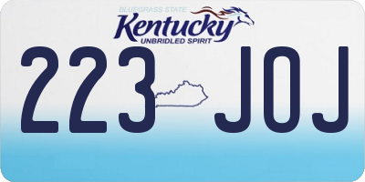 KY license plate 223JOJ