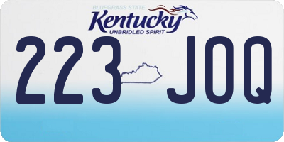 KY license plate 223JOQ