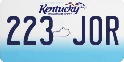 KY license plate 223JOR