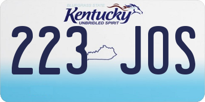 KY license plate 223JOS