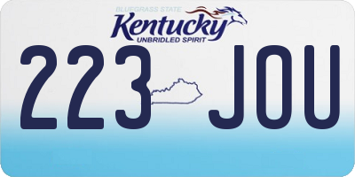 KY license plate 223JOU