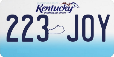 KY license plate 223JOY