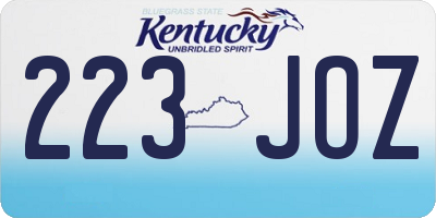 KY license plate 223JOZ
