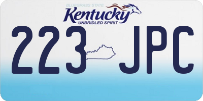 KY license plate 223JPC