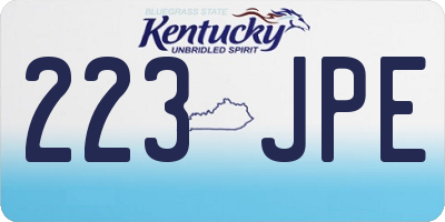 KY license plate 223JPE