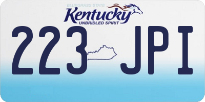 KY license plate 223JPI