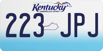 KY license plate 223JPJ