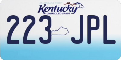 KY license plate 223JPL