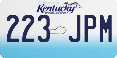 KY license plate 223JPM