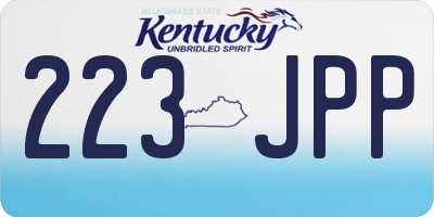 KY license plate 223JPP