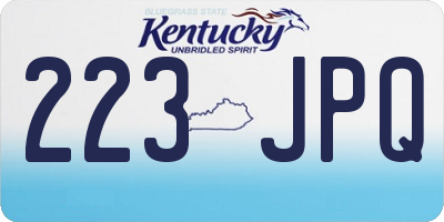 KY license plate 223JPQ
