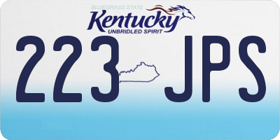 KY license plate 223JPS