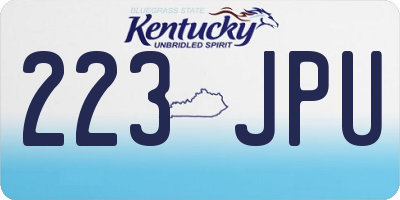 KY license plate 223JPU
