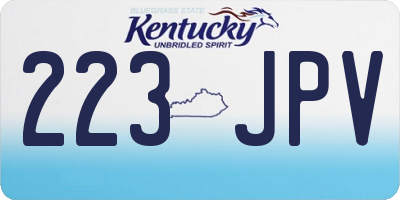 KY license plate 223JPV